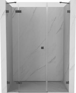 Mexen Lunar, ľavé otočné sprchové dvere 120 cm, 8mm číre sklo, brúsený grafit profil, 834S-120-050-66-00-L