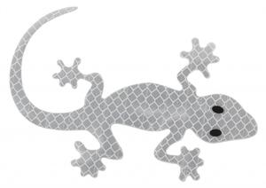 Samolepiaca dekorácia Gecko - strieborná