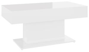 Konferenčný stolík lesklý biely 96x50x45 cm drevotrieska