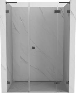 Mexen Lunar L, výklopné sprchové dvere pravé 120 cm, 8mm číre sklo, brúsený grafit profil, 834SL-120-050-66-00-P
