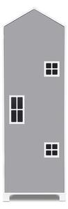 Detská skriňa domček 172 cm - šedá