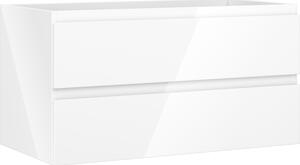 Mexen Orio, kúpeľňová skrinka 90 cm, 2 zásuvky, biela lesklá, 91A10-09047-2-BFF00
