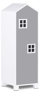 Detská skriňa domček 126 cm - šedá