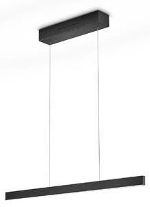 Knapstein LED závesné svietidlo LINDA-72, čierna, dĺžka 72 cm, ovládanie gestami, Čierna, Obývacia izba / jedáleň, kov, Moderný, Závesné svietidlo