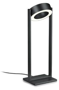 Knapstein Stolová LED lampa Wega, čierna matná, výška 45 cm, ovládanie gestami, Čierna, Obývacia izba / jedáleň, kov, Moderný
