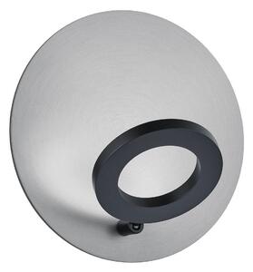 Knapstein LED nástenné svetlo Meggi, niklová, Ø 30 cm, ovládanie gestami, kovová, Hliník / sivá / zinok, Obývacia izba / jedáleň, kov, Moderný, Nástenné svietidlo