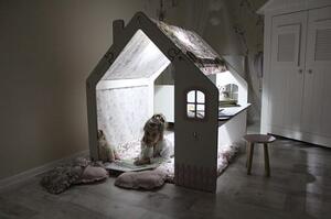 Detský domček so stolíkom a stoličkou - prírodný