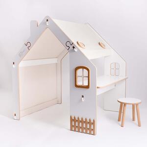 Detský domček so stolíkom a stoličkou - prírodný