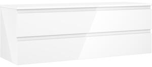 Mexen Orio, kúpeľňová skrinka 140 cm s hornou doskou, 2 zásuvky, biela lesklá, 91A10-14047-2-BFFC00