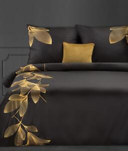 EUROFIRANY Súprava kvalitnej bavlnenej posteľnej bielizne 160 cm x 200 cm čierna satén 100% bavlna