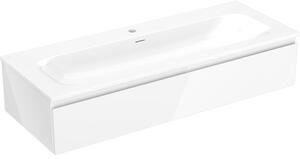 Mexen Orio, kúpeľňová skrinka 120 cm s umývadlom Vela, 1 zásuvka, biela lesklá, 91A10-12023-1-BF00-W23M00