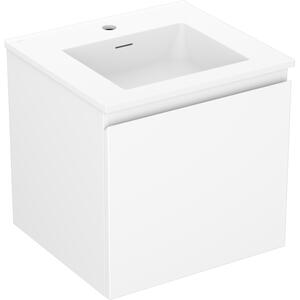 Mexen Orio, kúpeľňová skrinka 50 cm s umývadlom Otis, 1 zásuvka, biela matná, 91A10-05047-1-BF01-W18M01