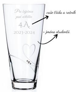Dekorant Váza pre pani učiteľku s menami študentov Romance s kamienkami Swarovski 25 cm