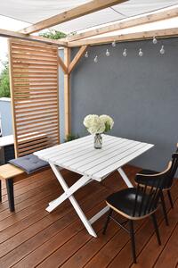 Drevený záhradný stôl - 114 x 88 cm, biely