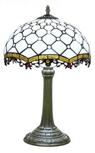 Tiffany stolná lampa Stone Elegance 216HuizhouOufuLighting v48xš30,sklo/kov,40W