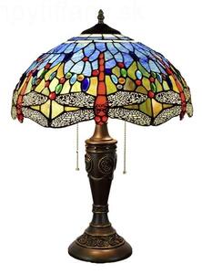 Tiffany stolná lampa Dragon blue 300 Huizhou Oufu Lightin v.58xš.40,sklo/kov,40W
