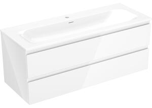 Mexen Orio, kúpeľňová skrinka 120 cm s umývadlom Vela, 2 zásuvky, biela lesklá, 91A10-12047-2-BFF00-W23M00