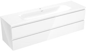 Mexen Orio, kúpeľňová skrinka 160 cm s umývadlom Vela, 2 zásuvky, biela lesklá, 91A10-16047-2-BFF00-W23M00