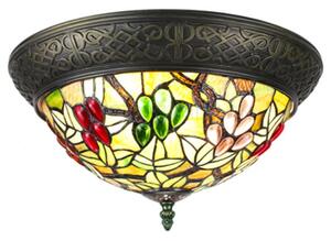 Tiffany stropné svietidlo Grape 604 - Clayre&Eef v.20xš.38,sklo/kov,25W