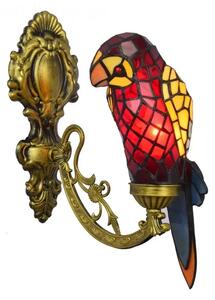 Tiffany nástenná lampa Parrot 504 HuizhouOufuLighting v34xš9,5xh25,sklo/kov,40W