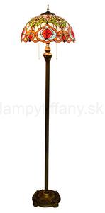 Tiffany stojaca lampa Romantic 404 HuizhouOufuLighting v162xš40,sklo/kov,40W