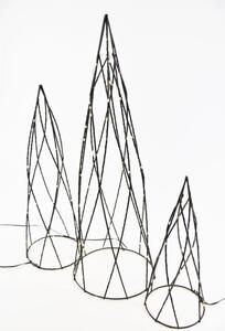 Sada kovových pyramíd, 154 LED diód, teplá biela