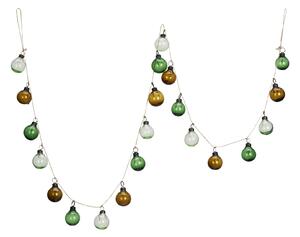 Závesná girlanda Glass ball Green / brown / light green 155 cm