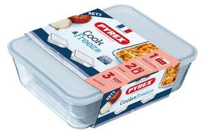 Súprava sklenených dóz s viečkom PYREX 1500ml a 2600ml