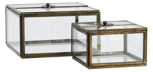 Úložný box Aged Brass Flower – set 2 ks