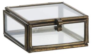 Sklenený úložný box Aged Brass Mini