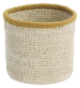 Úložný košík White / Yellow edge Round