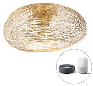 Inteligentné stropné svietidlo zlatý ovál vrátane WiFi G95 - Sarella