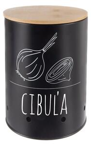 Orion Dóza na cibuľu, plech/bambus pr. 13 cm, BLACK SK