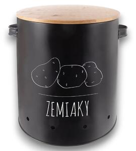 Orion Dóza na zemiaky, plech/bambus pr. 22,5 cm, BLACK SK