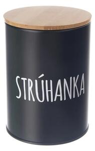 Orion Dóza na potraviny, plechová, čierna, s bambusovým vekom, 1,3l, Strúhanka SK