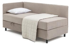 Čalúnená jednolôžková posteľ taupe s úložným priestorom s matracom 90x200 cm Avela – Selection