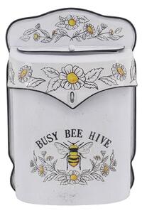 Krémová retro poštová schránka so včelou Busy Bee Hive - 24*10*35 cm - Clayre & Eef