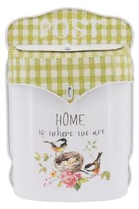 Biela antik poštová schránka s vtáčikmi Home - 24*10*35 cm - Clayre & Eef