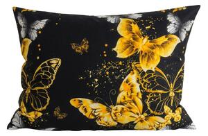 Obliečka na vankúš z mikrovlákna GOLD BUTTERFLY 70x90 cm, čierny