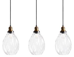 Závesná lampa priehľadná sklo kov 3 sklenené tienidlá na strop osvetlenie moderný industriálny štýl kuchyňa jedáleň