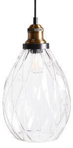 Závesná lampa priehľadná sklo kov sklenené tienidlo na strop osvetlenie moderný industriálny štýl kuchyňa jedáleň