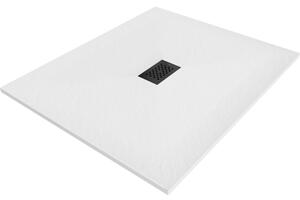 Mexen Hugo, obdĺžniková sprchová vanička SMC 110 x 100 cm, biela, čierna krytka, 42101011-B