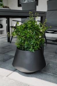 Okrúhly kvetináč BERBELIT, sklolaminát, výška 30 cm, čierny