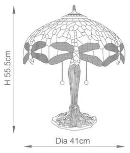 Endon 64089 - Stolná lampa Tiffany DRAGONFLY 2xE27/60W/230V priemer 41 cm