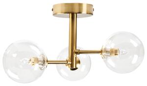 Stropná lampa mosadzná sklo kov železo s 3 svetlami moderný glamour štýl osvetlenie obývacia izba