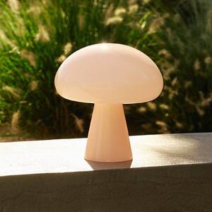 Gubi stolová LED lampa Obello, púdrová ružová, IP44, sklo, Fialová / ružová, Obývacia izba / jedáleň, Sklo, Dizajn, Stojacie svietidlo