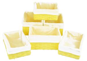 Súprava 6 úložných boxov žltých