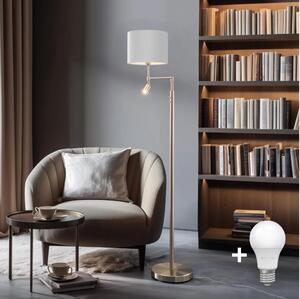Eglo - LED Stojacia lampa TUNJA 1xE27/60W/230V + LED/2,1W pr. 30 cm chróm/biela