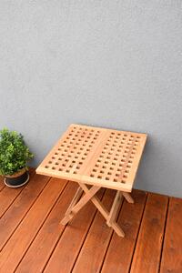 Teakový skladací stolík hranatý 50 x 50 cm