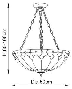 Endon 63976 - Luster na reťazi Tiffany BROOKLYN 3xE27/60W/230V priemer 50 cm